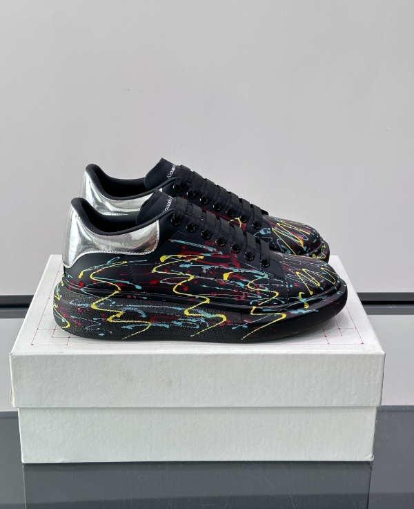 Alexander McQueen Oversized Black Multicolor Drip Sneakers