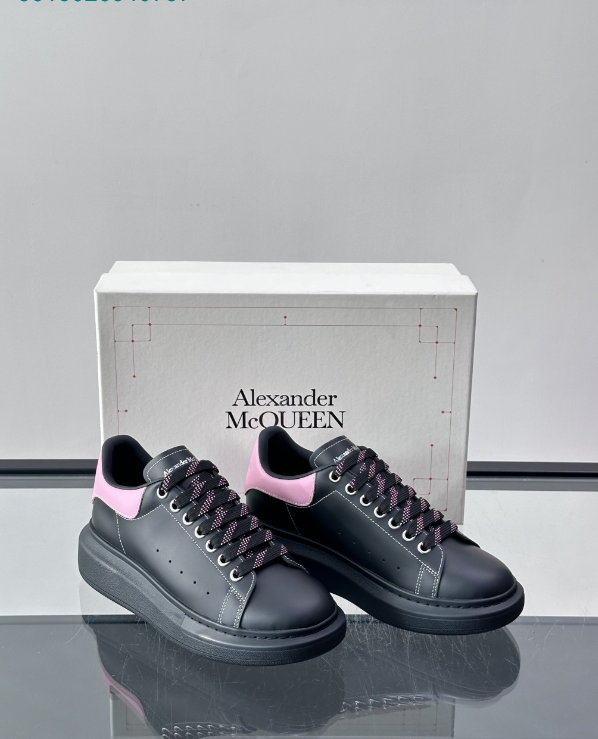 Alexander McQueen Oversized Black Pink Drip Sneakers