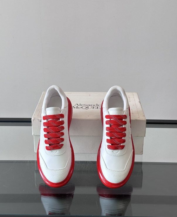 Alexander McQueen Oversized Red White Drip Sneakers