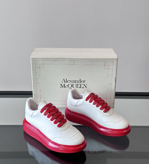 Alexander McQueen Oversized Red White Drip Sneakers