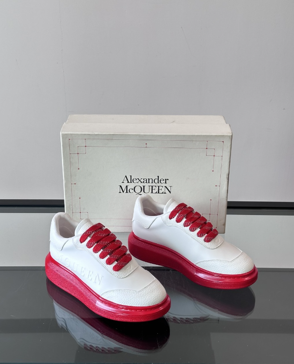 Alexander McQueen Oversized Red White Drip Sneakers