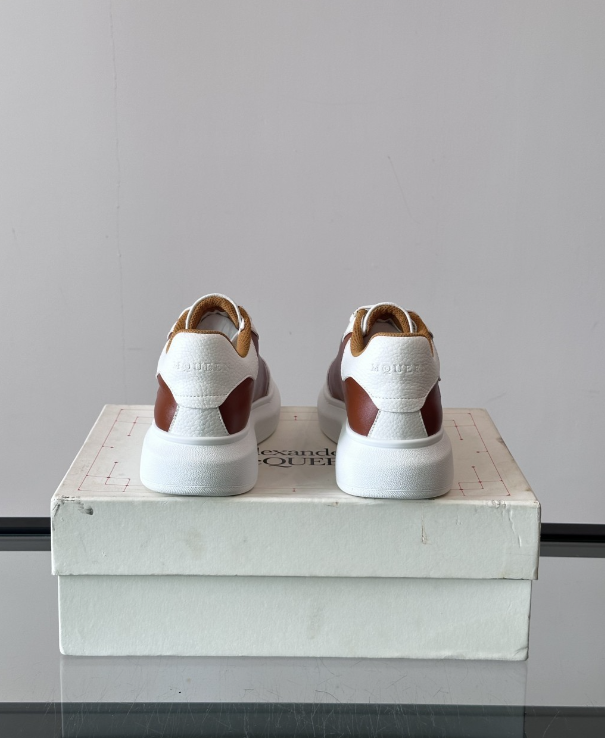 Alexander McQueen Oversized White Brown Drip Sneakers