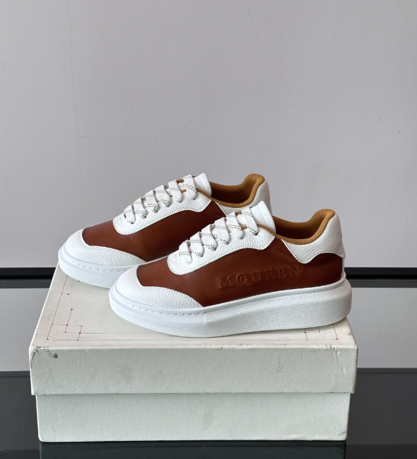 Alexander McQueen Oversized White Brown Drip Sneakers