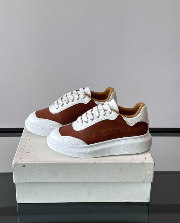 Alexander McQueen Oversized White Brown Drip Sneakers