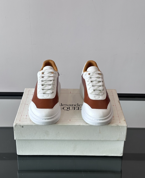 Alexander McQueen Oversized White Brown Drip Sneakers