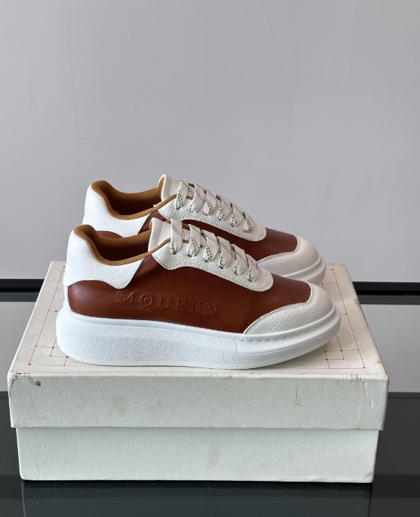 Alexander McQueen Oversized White Brown Drip Sneakers
