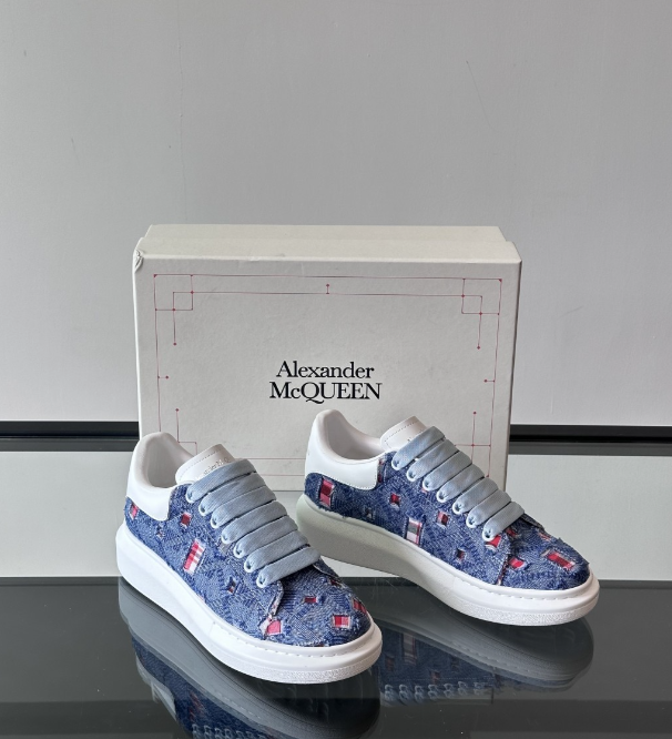 Alexander McQueen Oversized Blue Drip Sneakers
