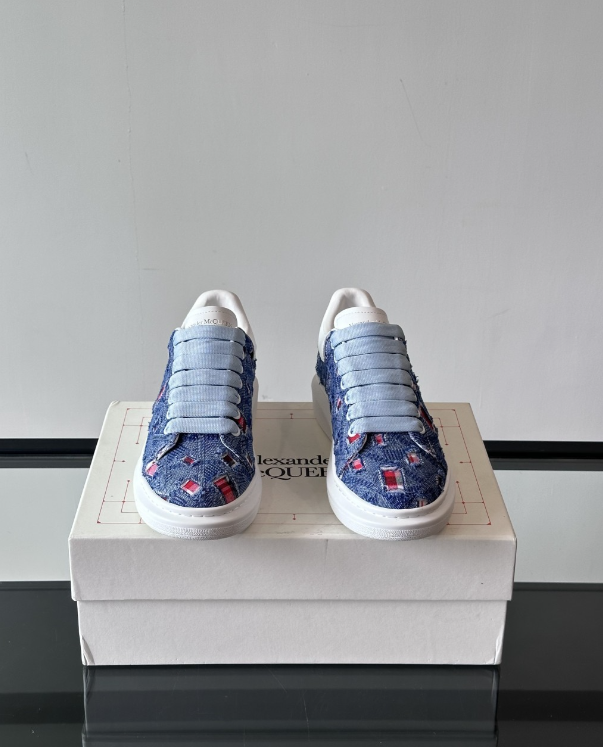 Alexander McQueen Oversized Blue Drip Sneakers