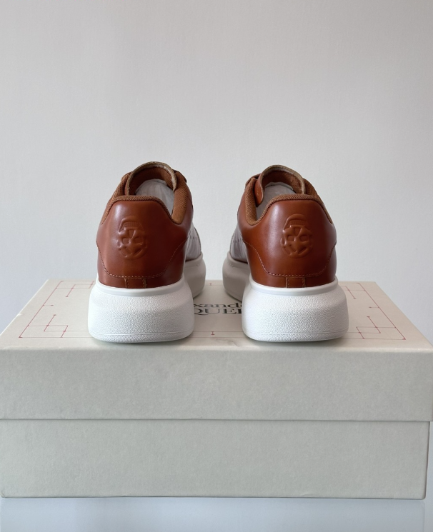 Alexander McQueen Oversized White/Orange Drip Sneakers