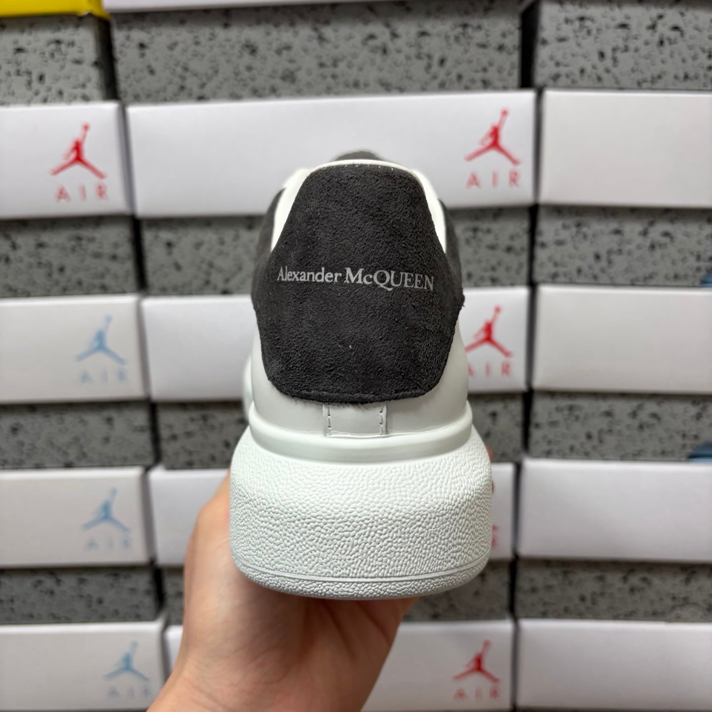 Alexander McQueen Grey Suede Drip Sneakers