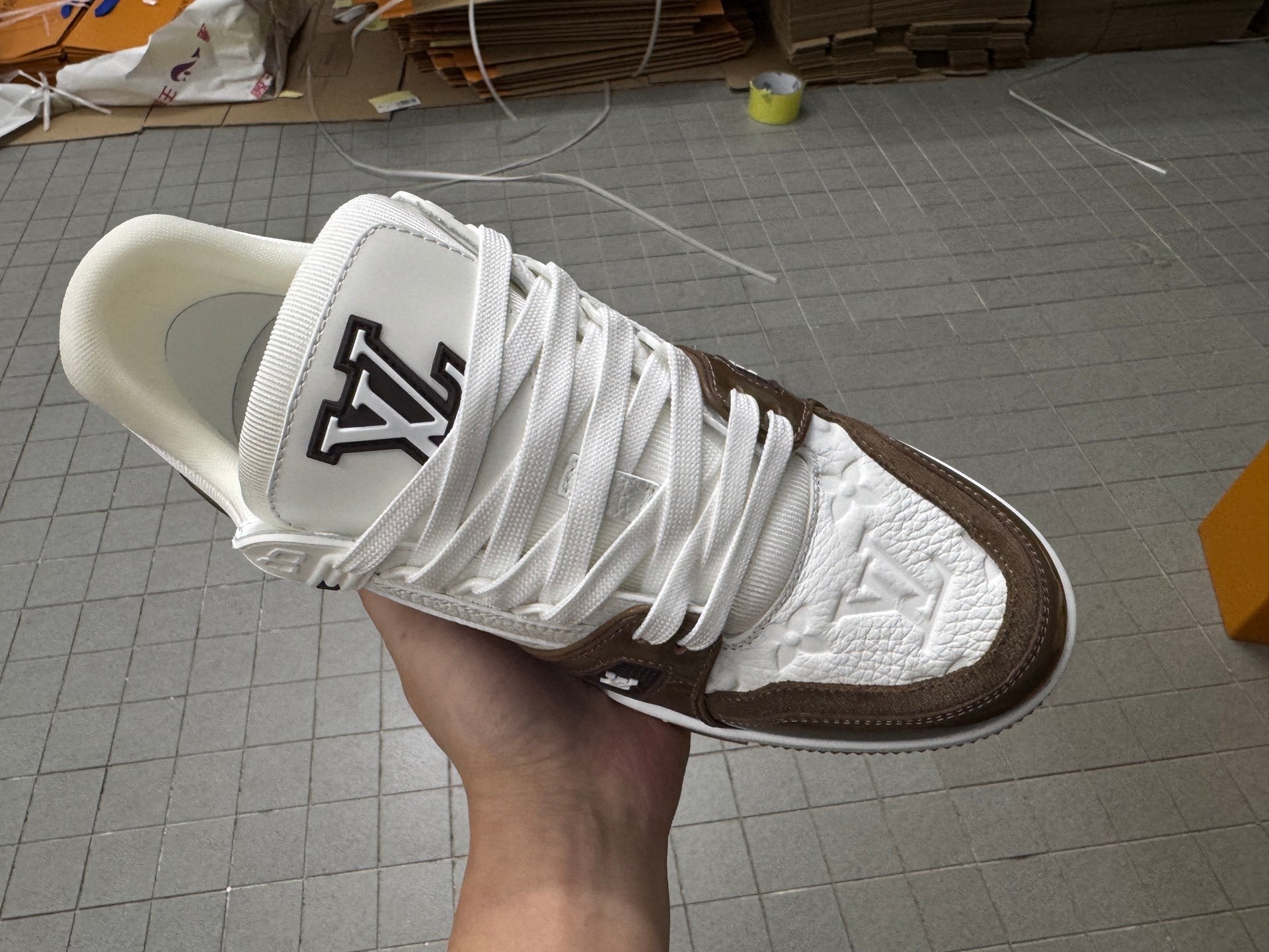 Trainer White and Brown