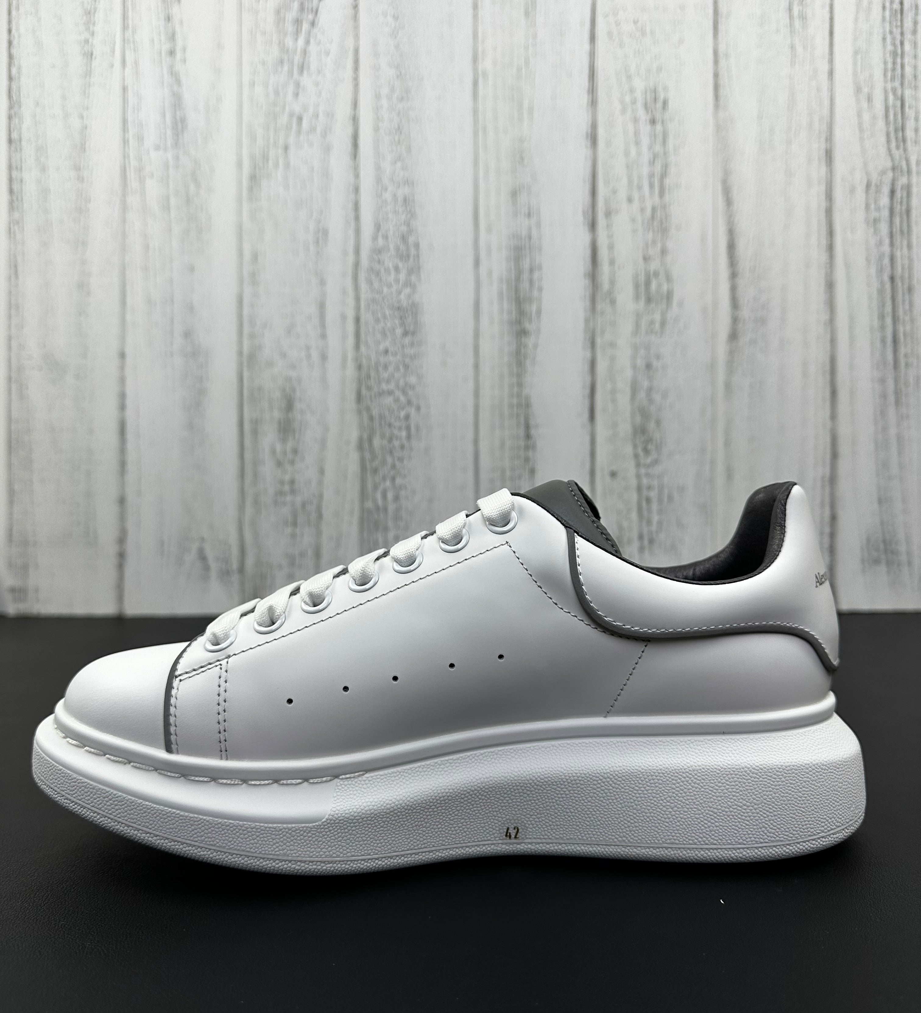 Alexander McQueen White and Grey Drip Sneakers