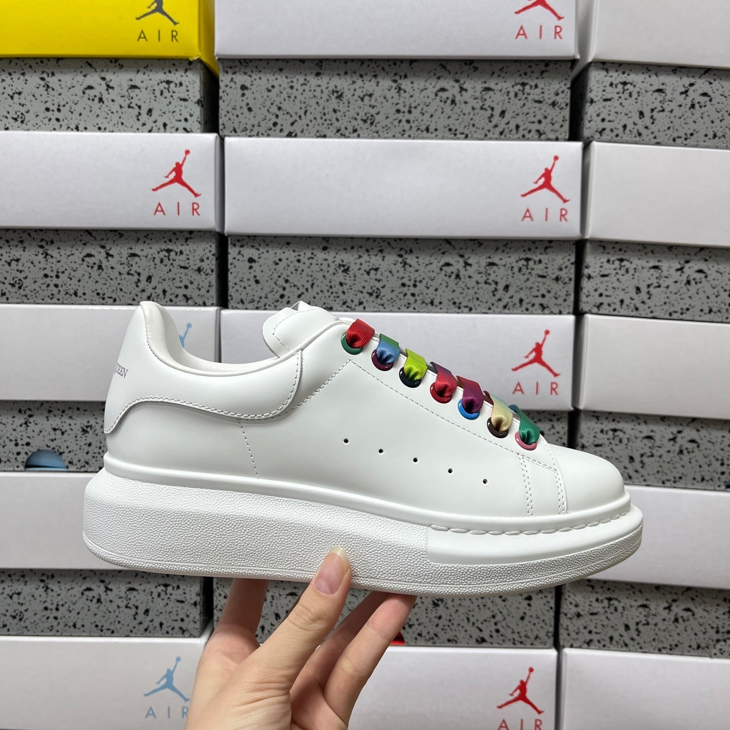 Alexander McQueen Front Rainbow Drip Sneakers
