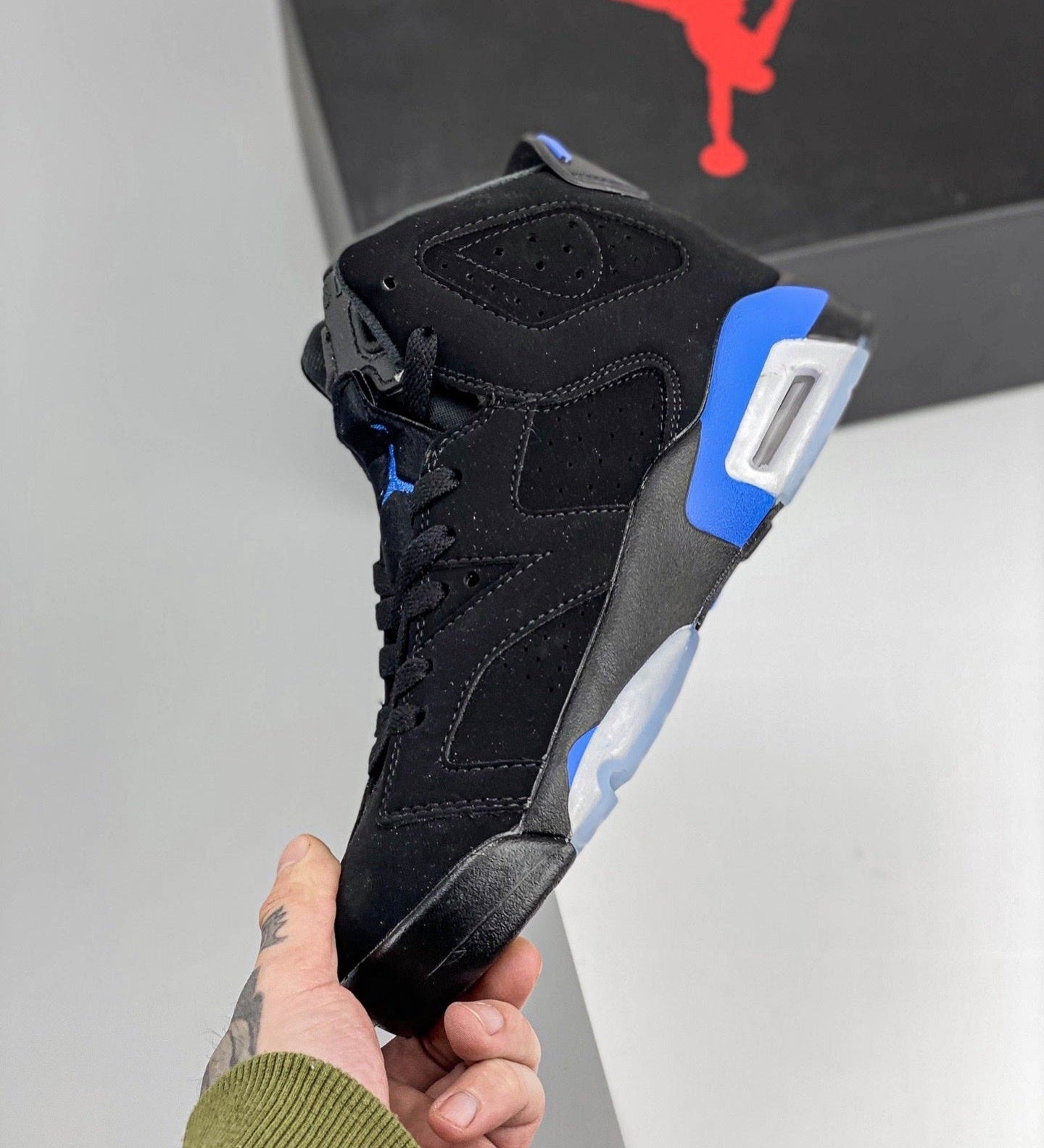 AJ6 Retro Black and Blue