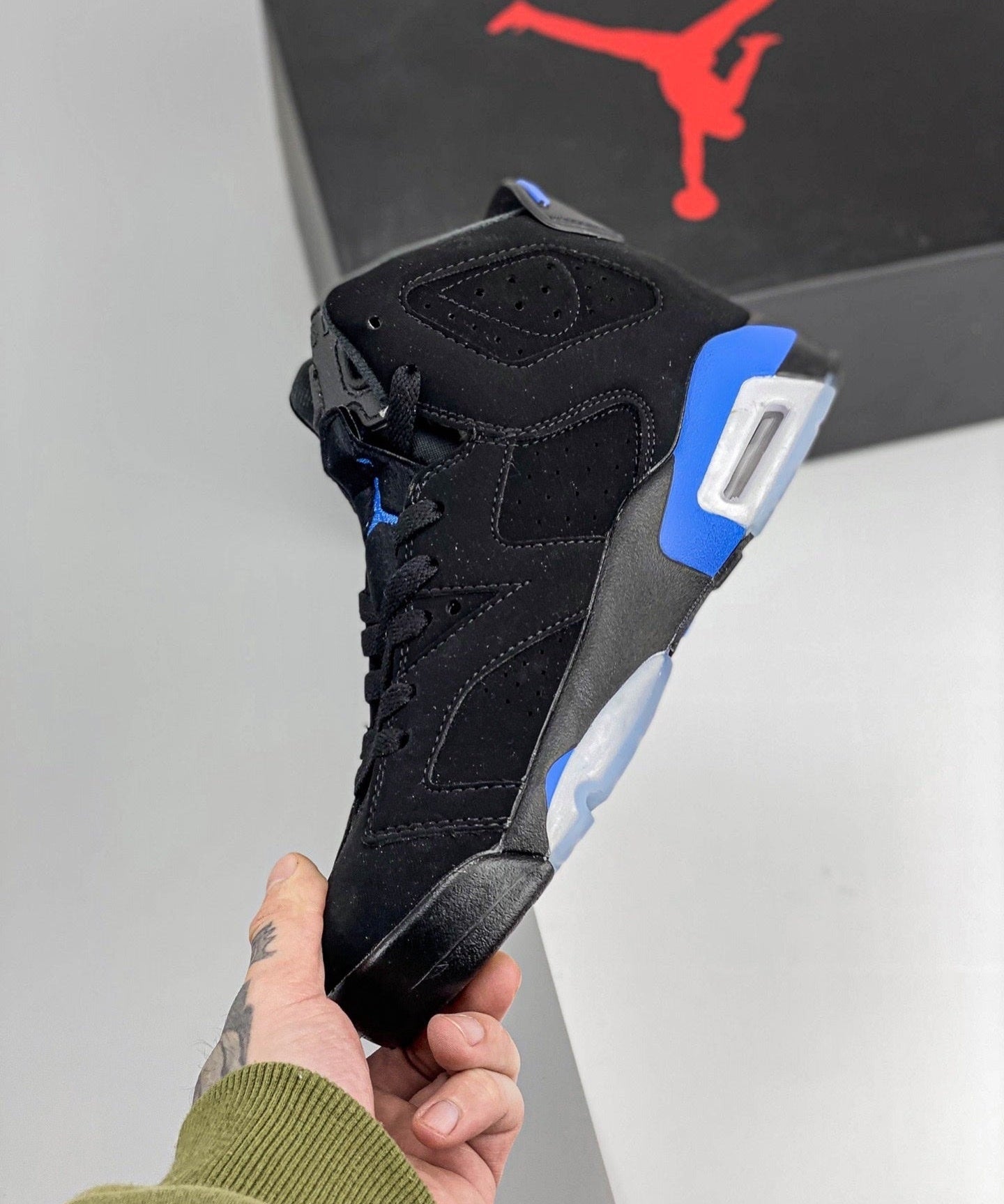 AJ6 Retro Black and Blue