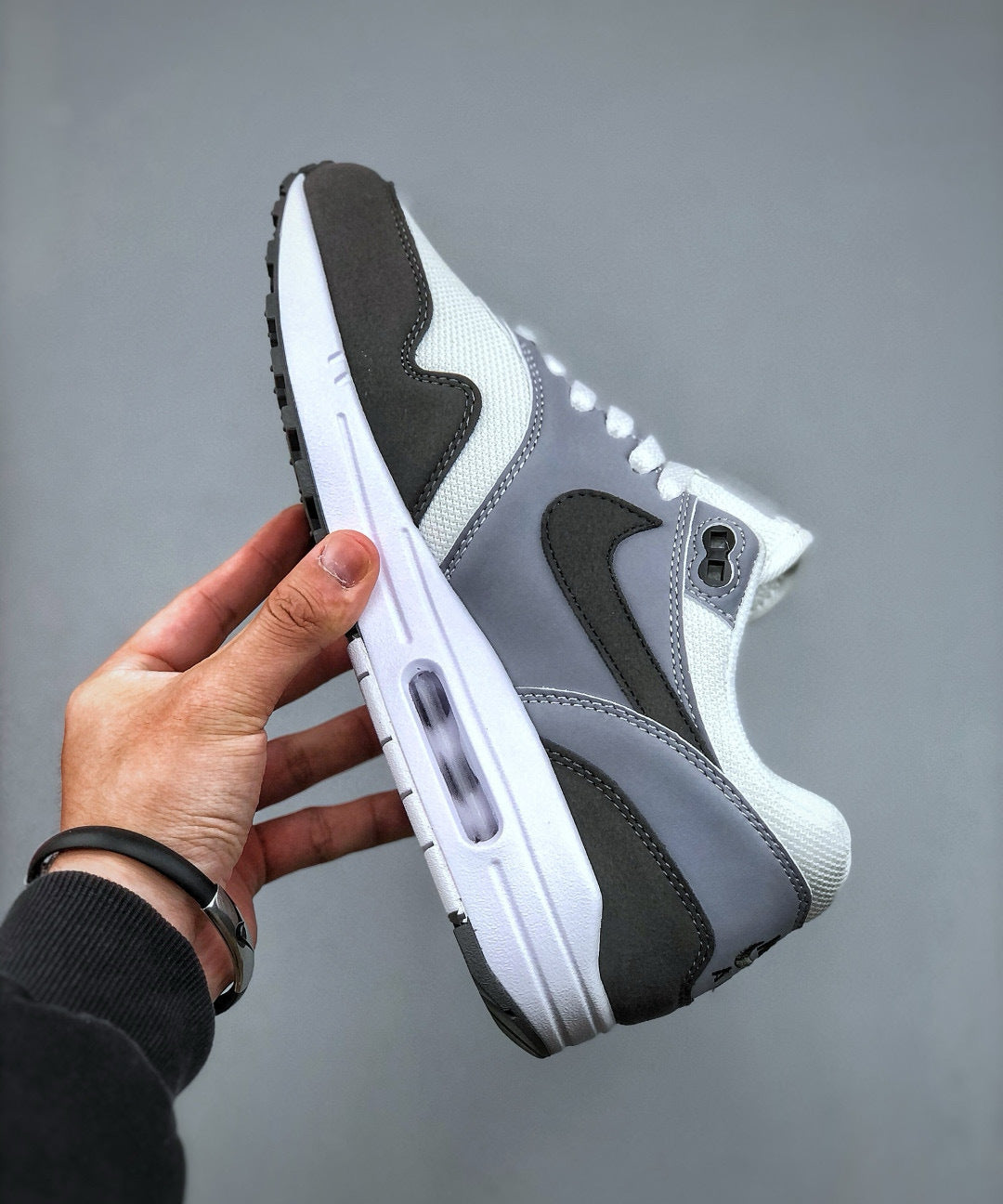 Air Max 1 Cinzento Branco