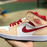 AJ1 MID Mid Light Curry Cardinal