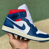 AJ1 MID French Blue Gym Red