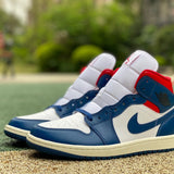 AJ1 MID French Blue Gym Red