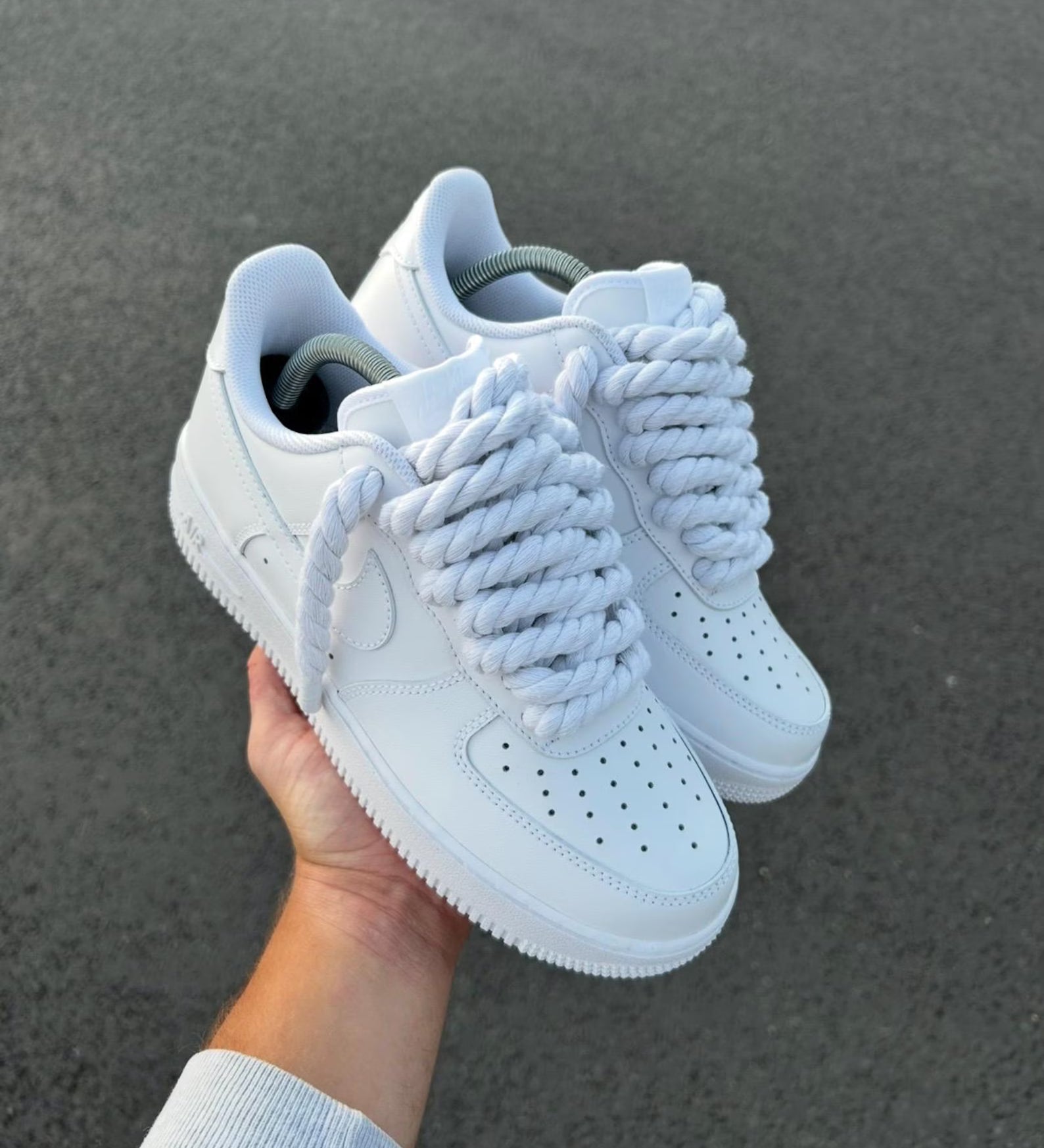 AF1 Rope Laces "White" Drip Sneakers