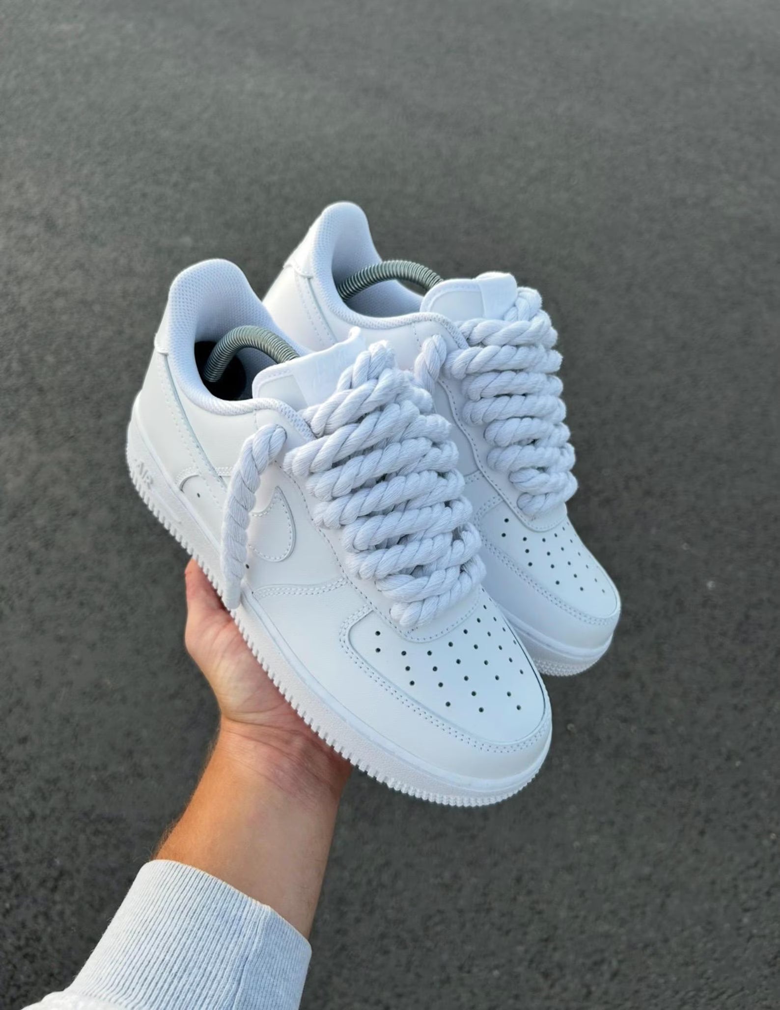 AF1 Rope Laces "White" Drip Sneakers