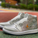 AJ1 High Golf Silver