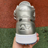 AJ1 High Golf Silver