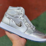 AJ1 High Golf Silver
