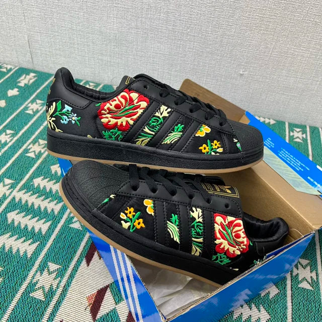 Superstar Black Floral Embroidery