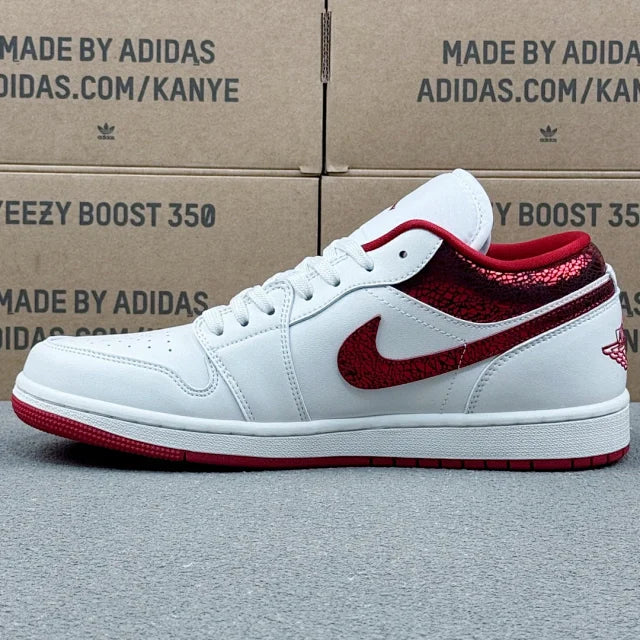 AJ1 Low Red And White