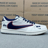 AJ1 Low x Stussy White And Blue