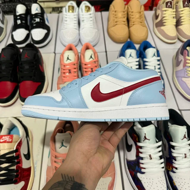 AJ1 Low Blue Whisper Dune Red