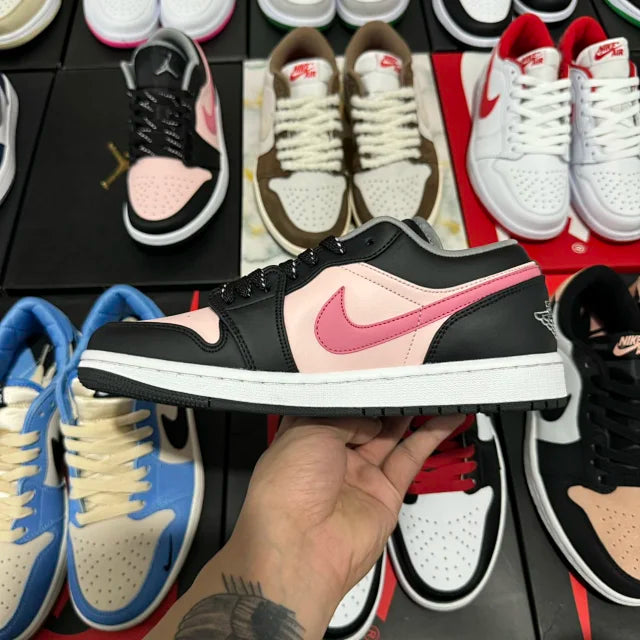 AJ1 Low Black/Rust Pink/White