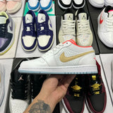 AJ1 Low White/Sesame/Flash Crimson