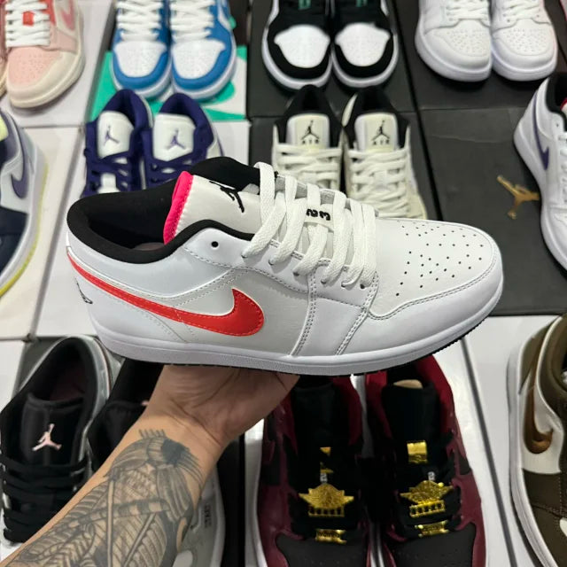AJ1 Low White/Gym Red