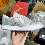 AJ1 Low Metallic Silver White