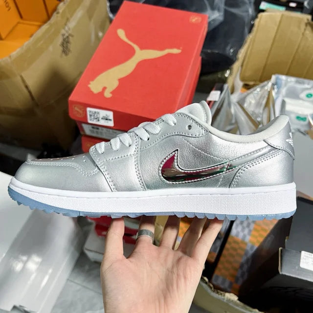 AJ1 Low Metallic Silver White