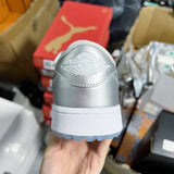 AJ1 Low Metallic Silver White