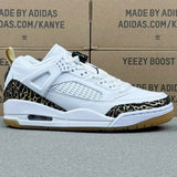 AJ Spizike Low White Metallic Gold
