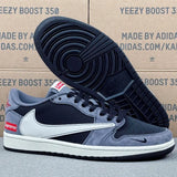 AJ1 Low x Supreme Black And Grey