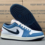 AJ1 Low White/University Blue/Black