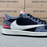 AJ1 Low x Supreme Black And Grey