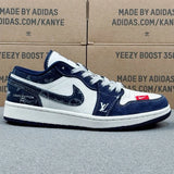 AJ1 Low x LV White and Blue