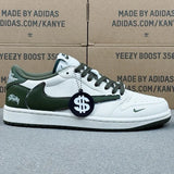 AJ1 Low x Stussy Green And White