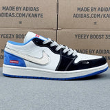 AJ1 Low x Supreme Blue Black And White